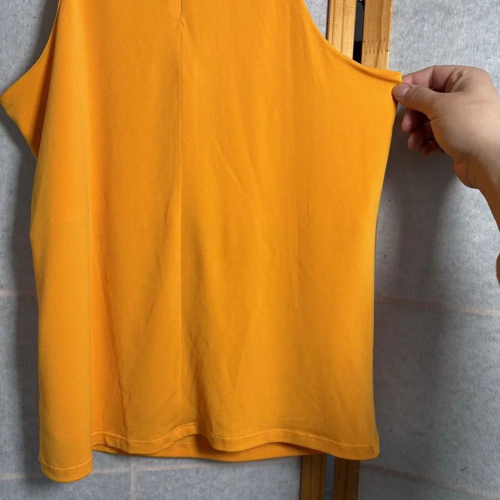 Michael Michael Kors Womens‎ Top Size M Yellow Tank Blouse Tortoise Chain Strap